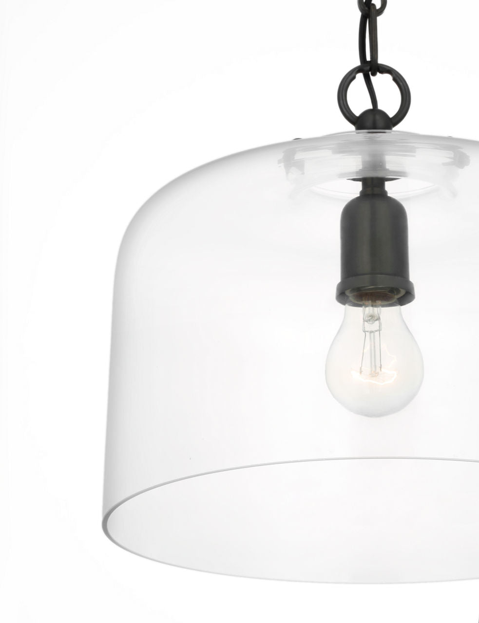 Katie Dome Pendant | Bronze | Clear Glass