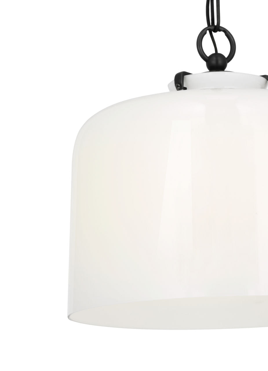 Katie Dome Pendant | Bronze | White Glass