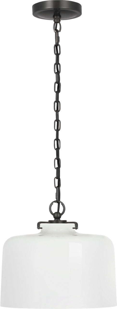 Katie Dome Pendant | Bronze | White Glass