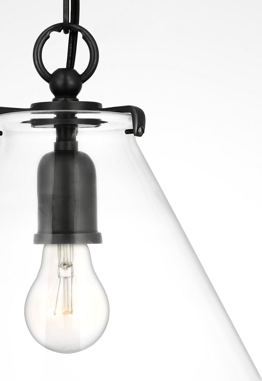 Katie Conical Pendant | Bronze | Clear Glass