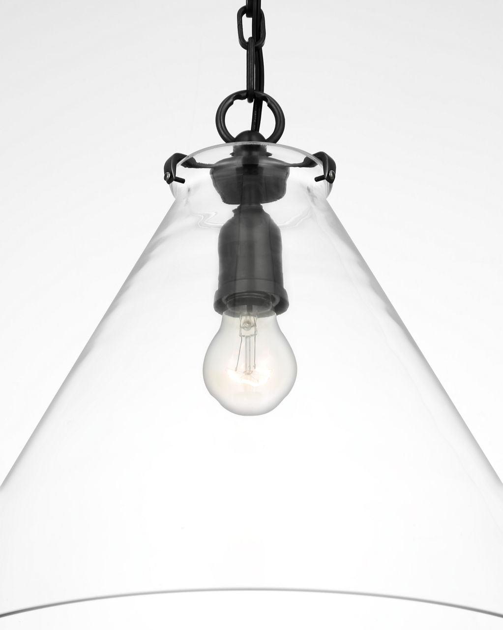 Katie Conical Pendant | Bronze | Clear Glass