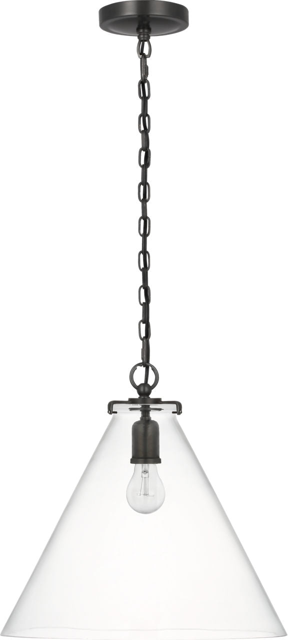 Katie Conical Pendant | Bronze | Clear Glass