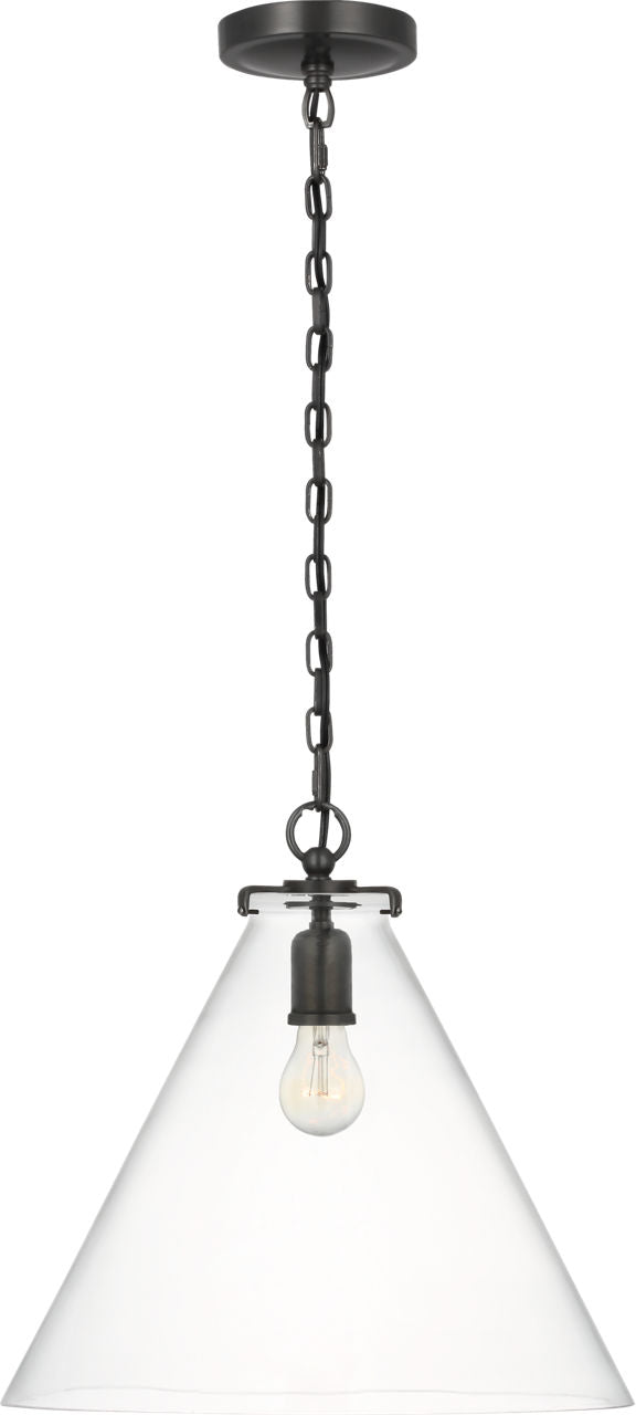 Katie Conical Pendant | Bronze | Clear Glass