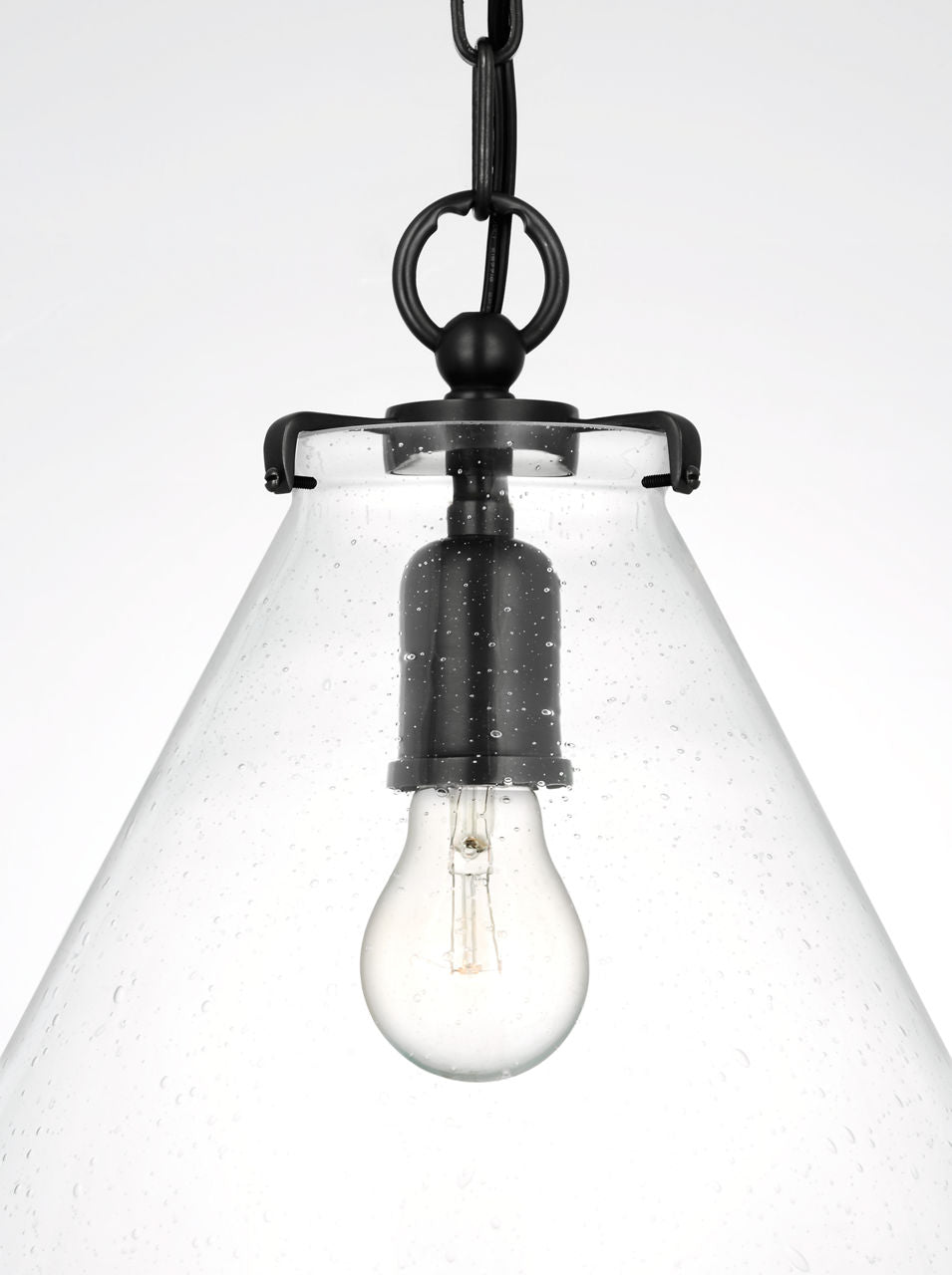 Katie Conical Pendant | Bronze | Seeded Glass