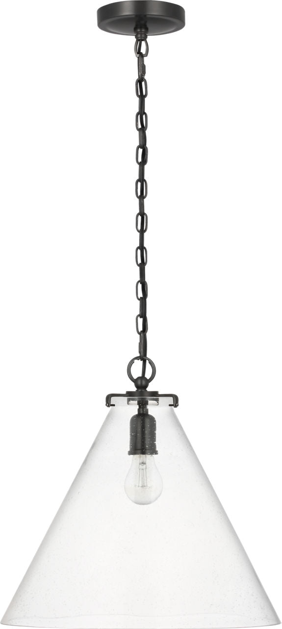 Katie Conical Pendant | Bronze | Seeded Glass
