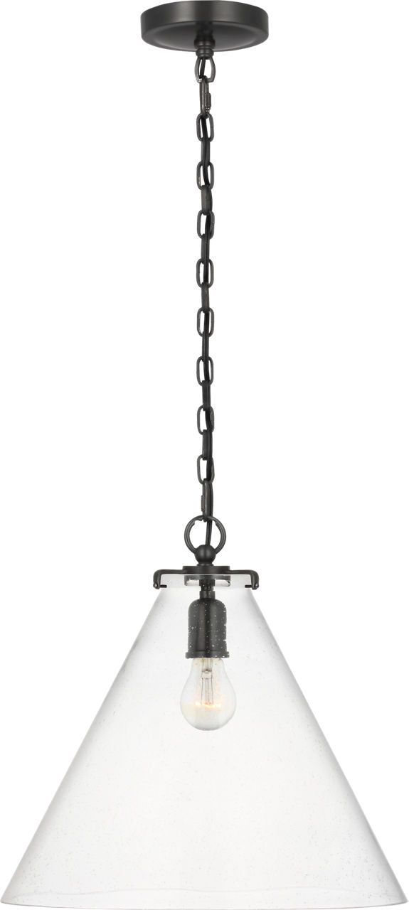 Katie Conical Pendant | Bronze | Seeded Glass
