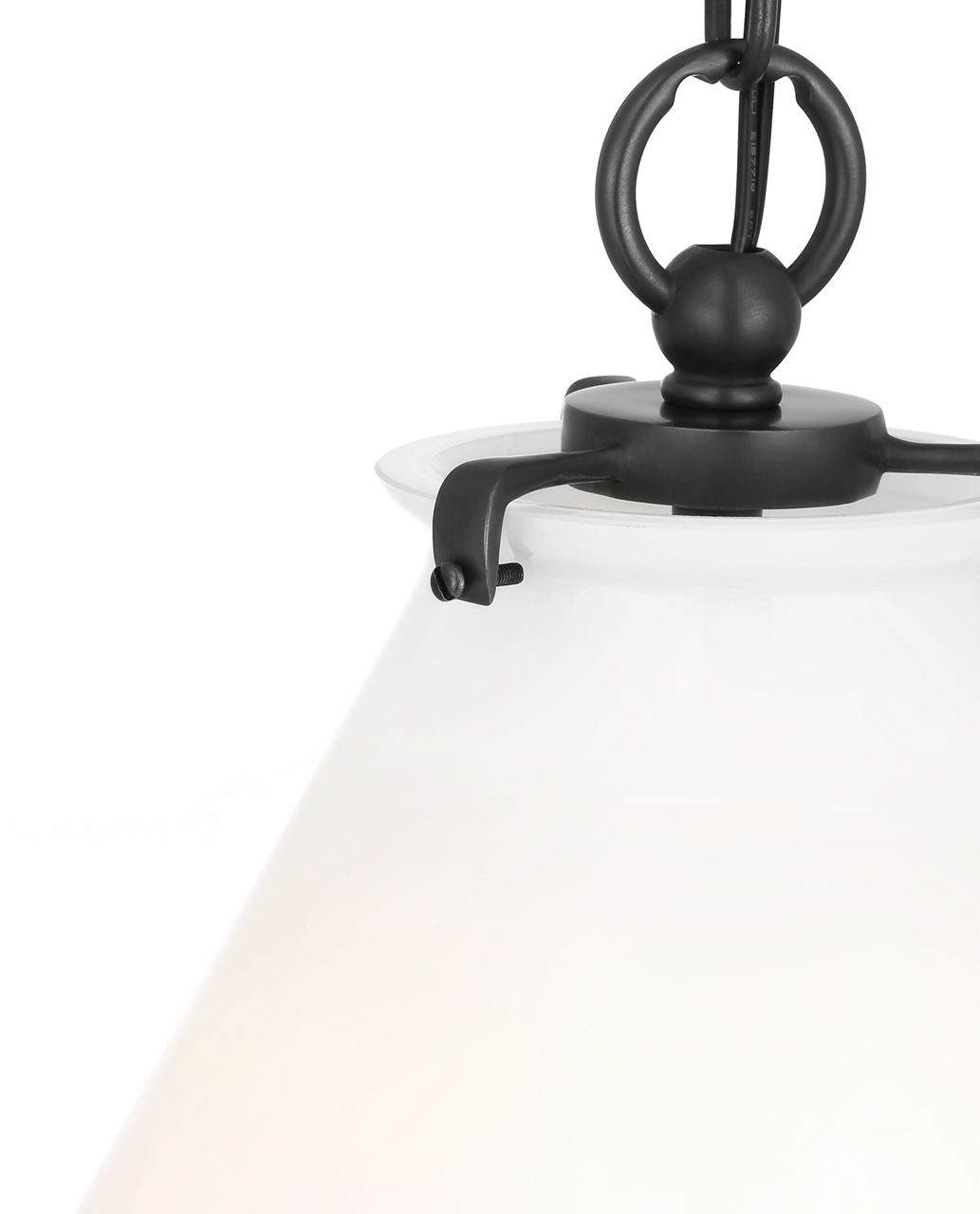 Katie Conical Pendant | Bronze | White Glass