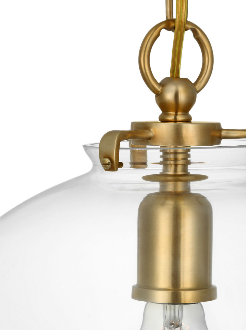 Katie Acorn Pendant | Hand-Rubbed Antique Brass | Clear Glass