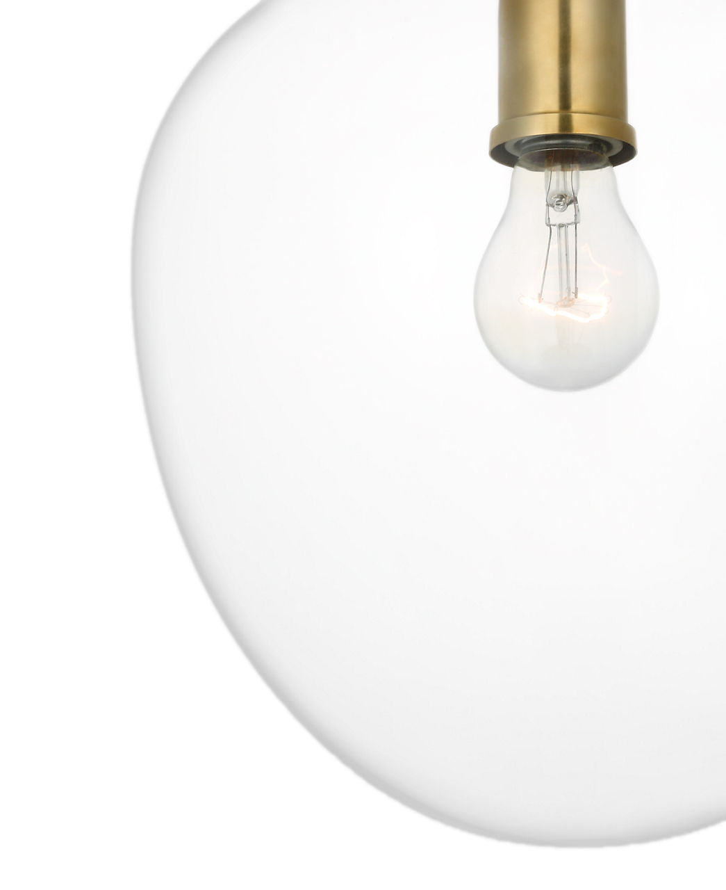 Katie Acorn Pendant | Hand-Rubbed Antique Brass | Clear Glass