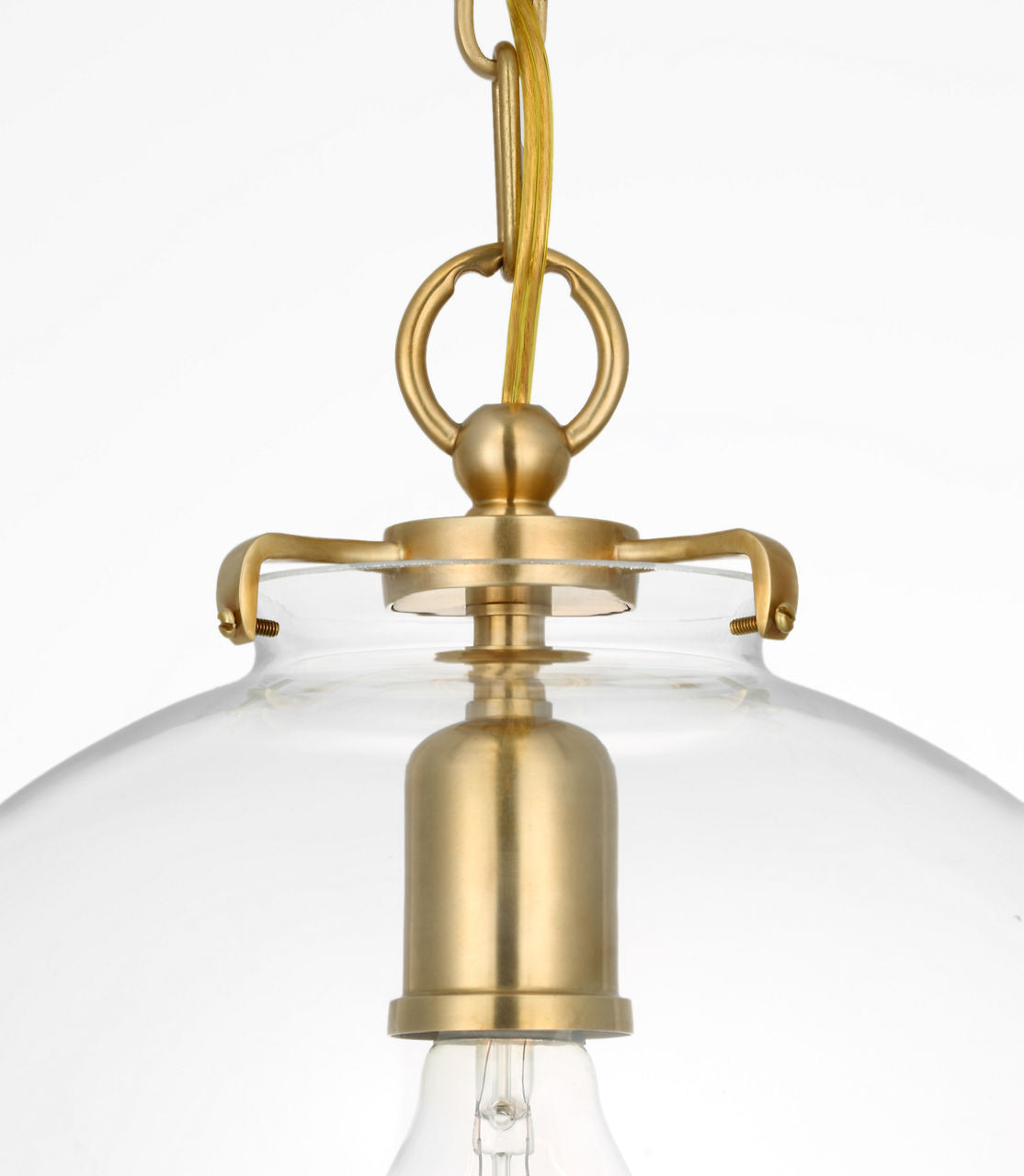 Katie Globe Pendant | Hand-Rubbed Antique Brass | Clear Glass