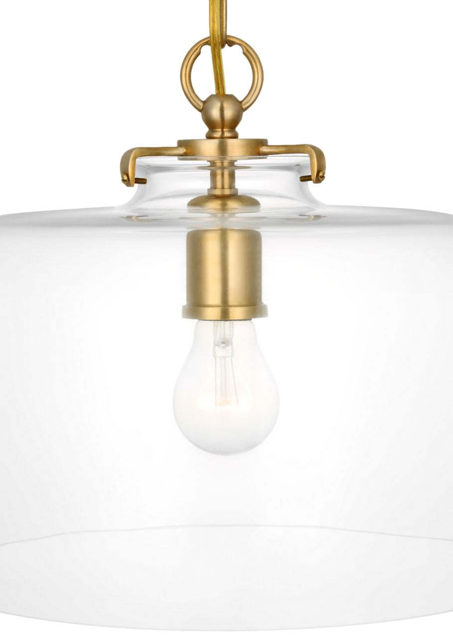 Katie Dome Pendant | Hand-Rubbed Antique Brass | Clear Glass