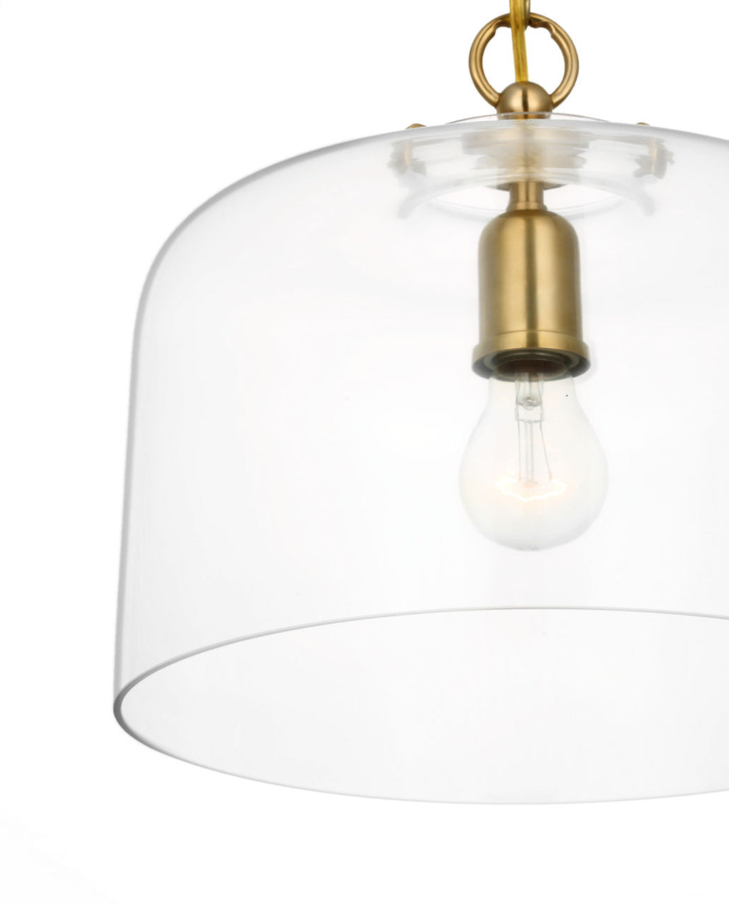 Katie Dome Pendant | Hand-Rubbed Antique Brass | Clear Glass