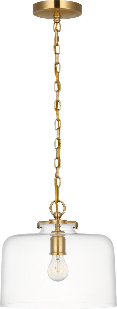Katie Dome Pendant | Hand-Rubbed Antique Brass | Clear Glass
