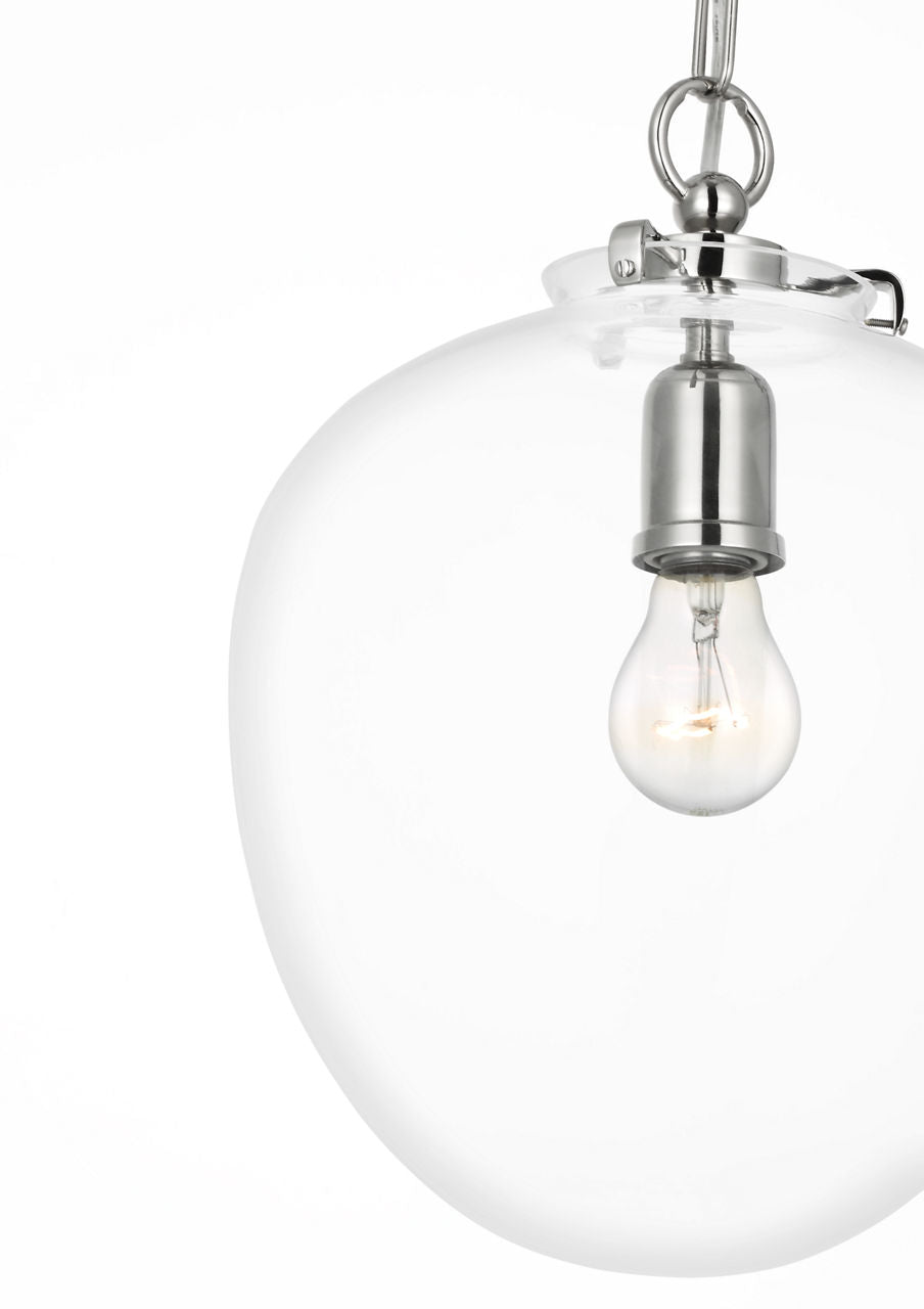 Katie Acorn Pendant | Polished Nickel | Clear Glass
