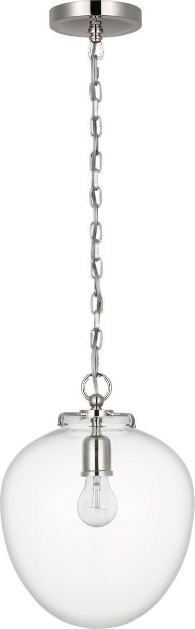 Katie Acorn Pendant | Polished Nickel | Clear Glass