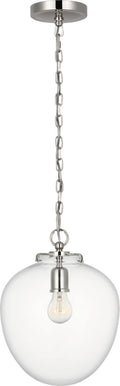 Katie Acorn Pendant | Polished Nickel | Clear Glass