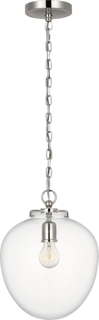 Katie Acorn Pendant | Polished Nickel | Clear Glass
