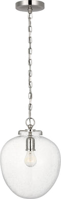 Katie Acorn Pendant | Polished Nickel | Seeded Glass
