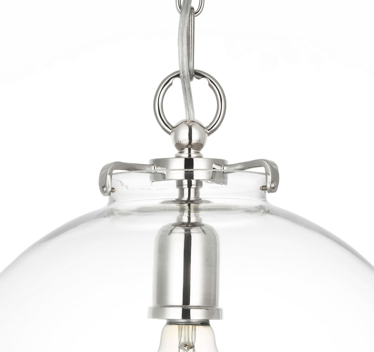Katie Globe Pendant | Polished Nickel | Clear Glass
