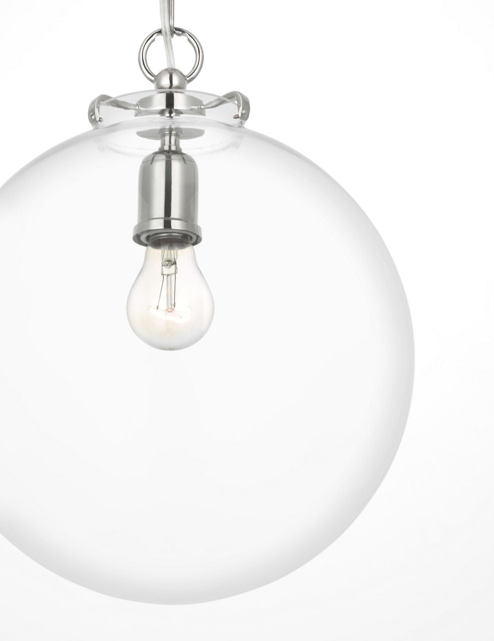 Katie Globe Pendant | Polished Nickel | Clear Glass