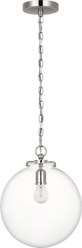 Katie Globe Pendant | Polished Nickel | Clear Glass