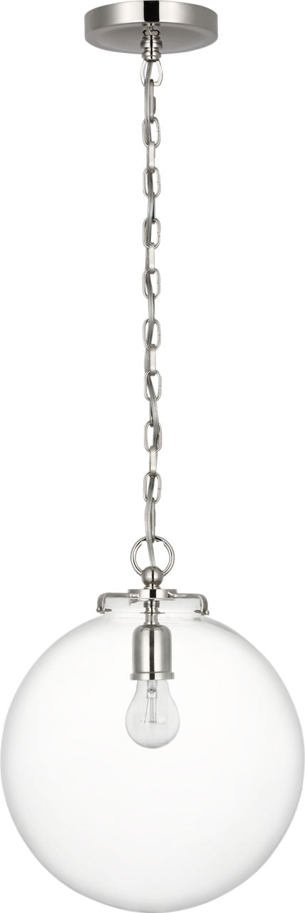 Katie Globe Pendant | Polished Nickel | Clear Glass