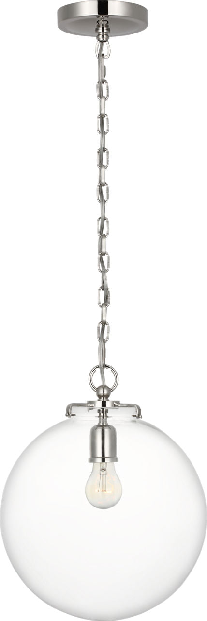 Katie Globe Pendant | Polished Nickel | Clear Glass