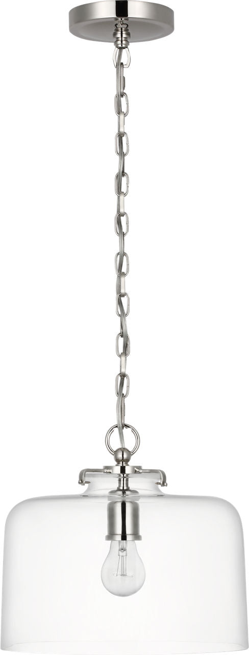 Katie Dome Pendant | Polished Nickel | Clear Glass