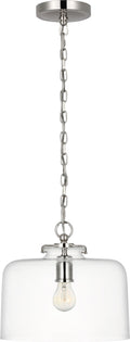 Katie Dome Pendant | Polished Nickel | Clear Glass