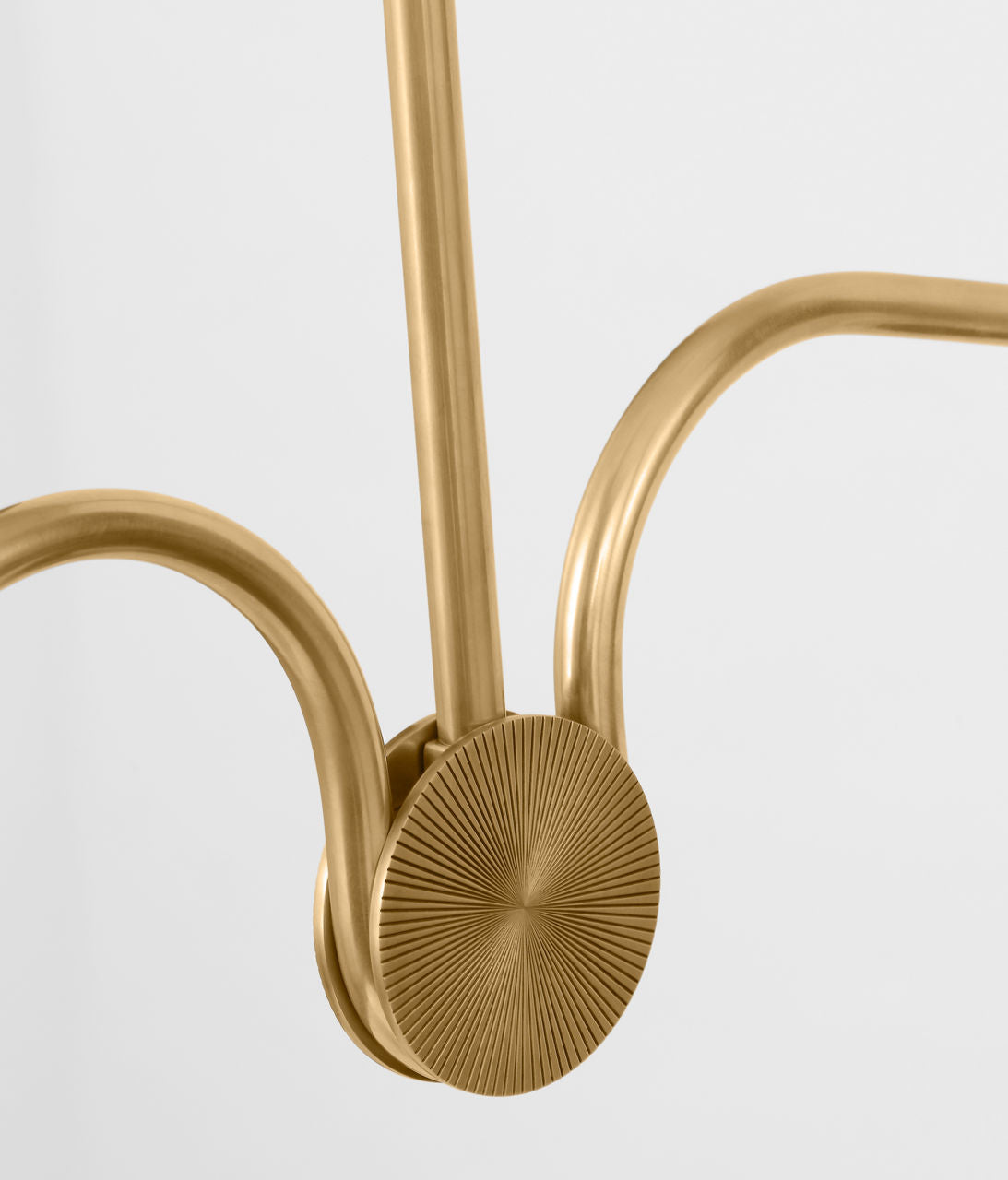 Canto 68" Linear Chandelier | Hand-Rubbed Antique Brass | Linen Shades