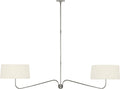 Canto 68" Linear Chandelier | Polished Nickel | Linen Shades