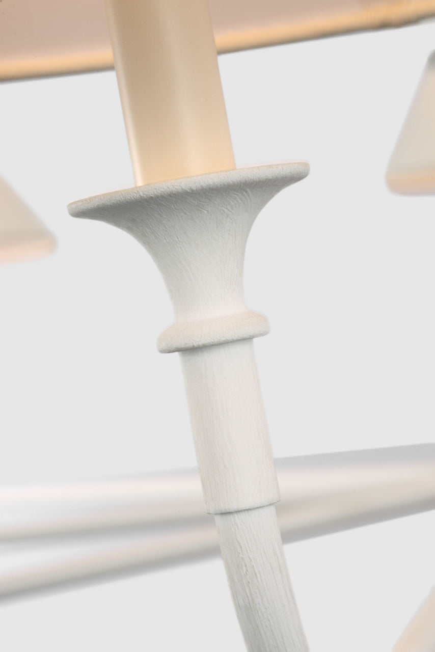 Piaf Oversized Two Tier Chandelier | Plaster White | Linen Shades