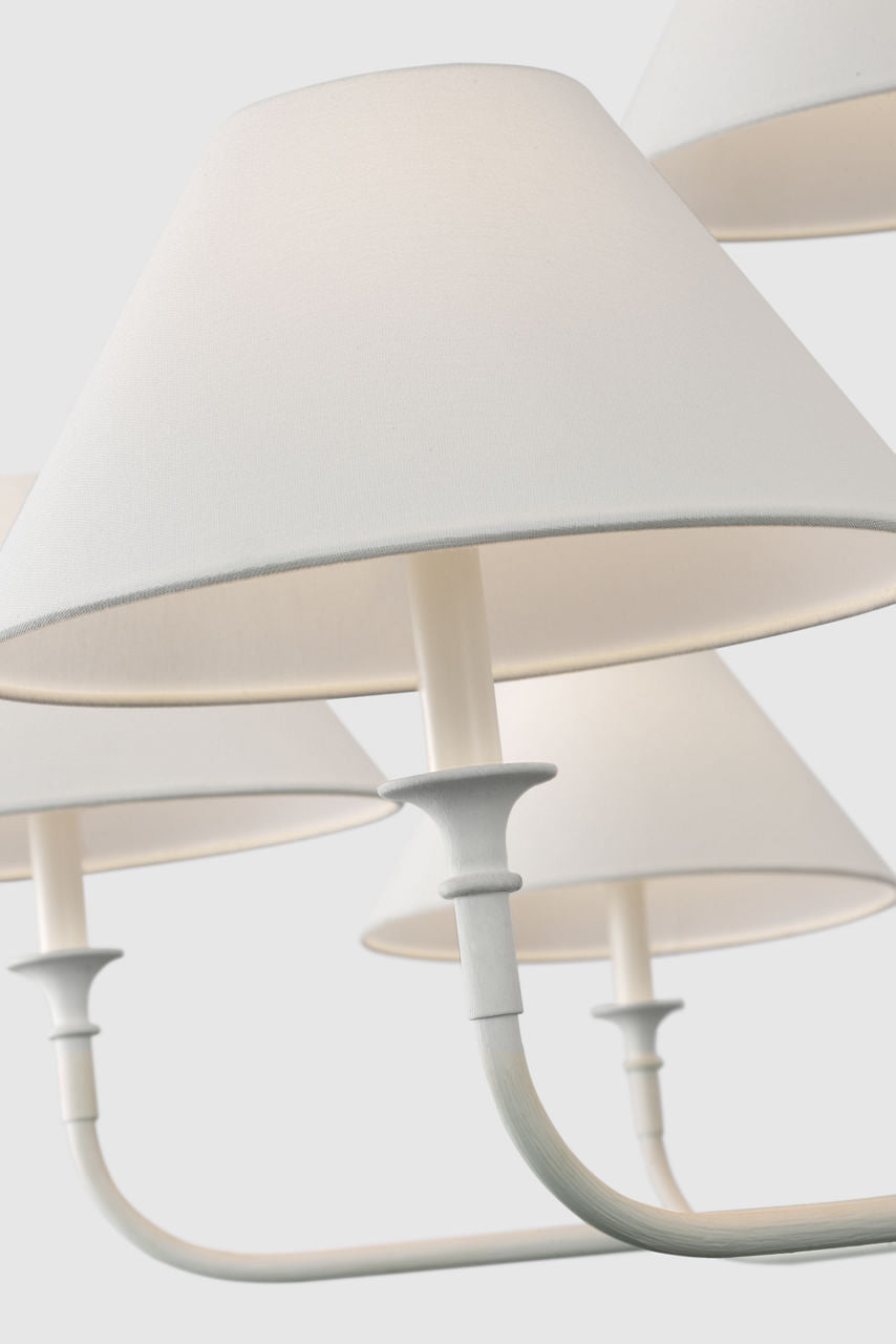 Piaf Oversized Two Tier Chandelier | Plaster White | Linen Shades