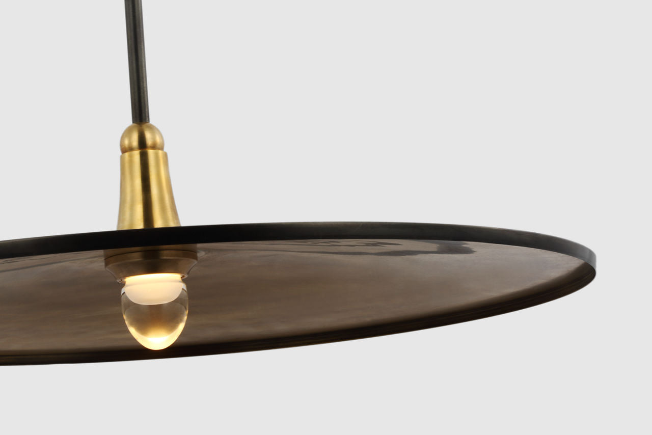 Truesdell 24" Pendant | Hand-Rubbed Antique Brass and Bronze | Bronze Shade