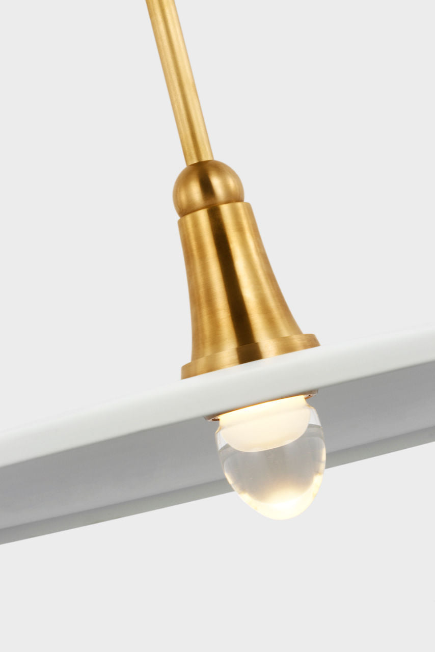 Truesdell 24" Pendant | Hand-Rubbed Antique Brass | White Shade