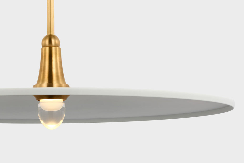 Truesdell 24" Pendant | Hand-Rubbed Antique Brass | White Shade