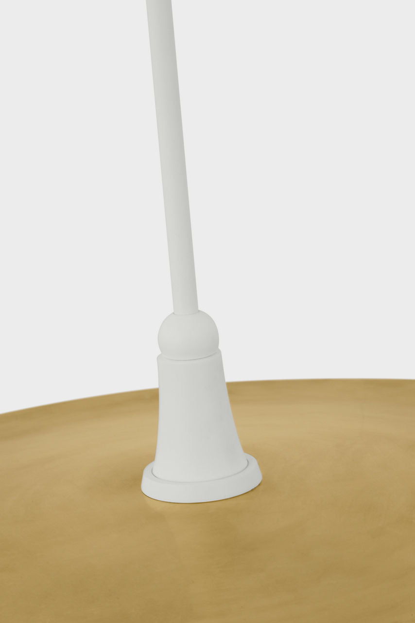 Truesdell 24" Pendant | White | Antique Brass Shade