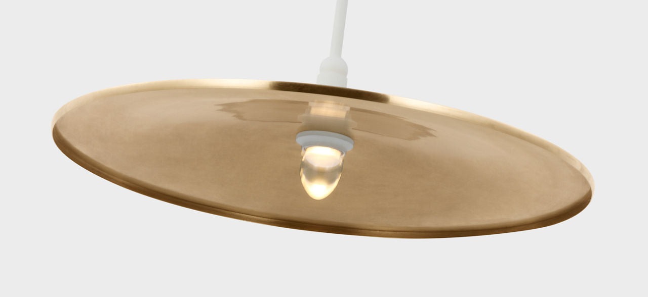 Truesdell 24" Pendant | White | Antique Brass Shade