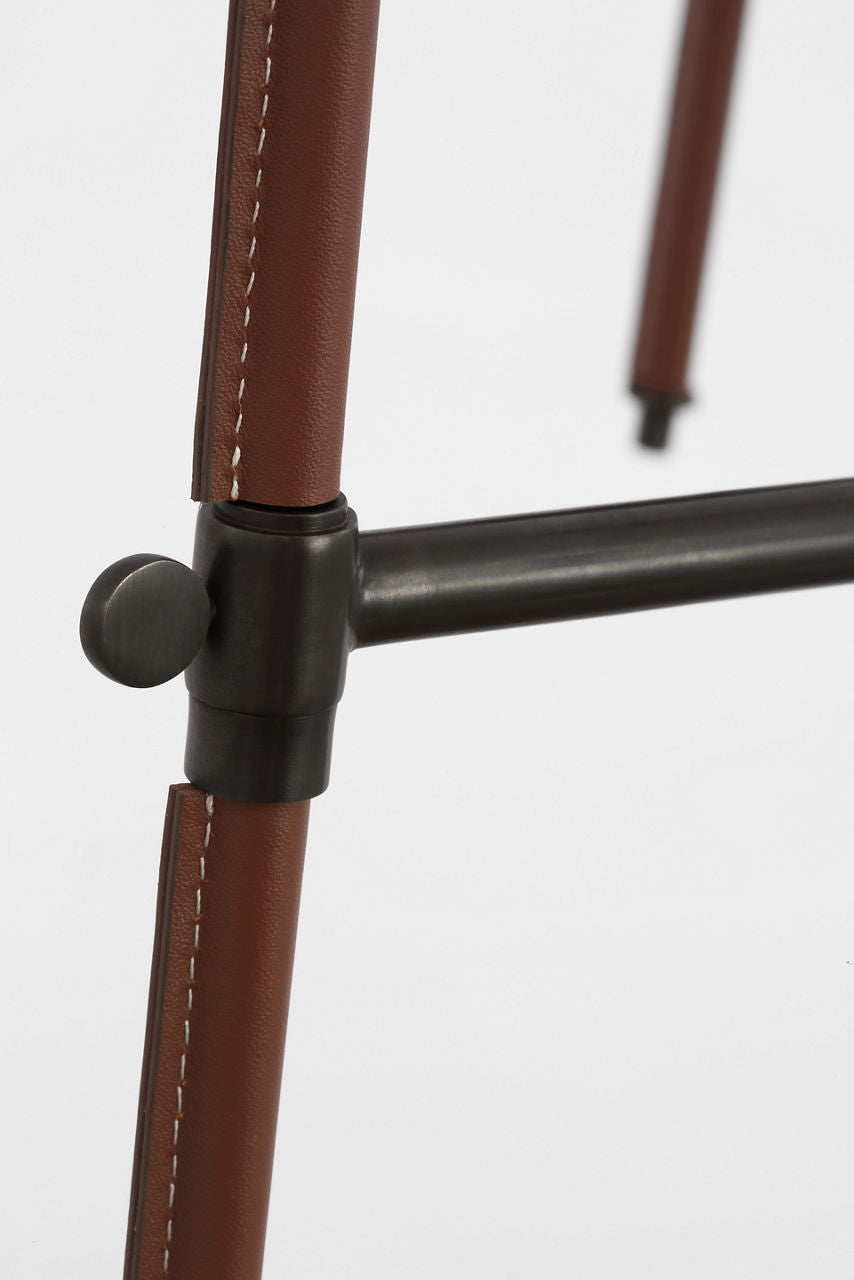 Bryant Large Wrapped Chandelier | Bronze and Saddle Leather | Saddle Leather Shade