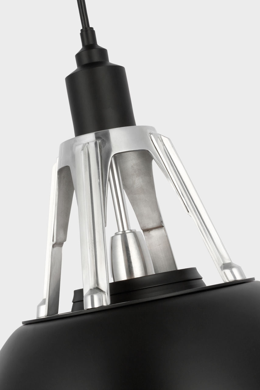 Gunner 18" Pendant | Black and Polished Aluminum
