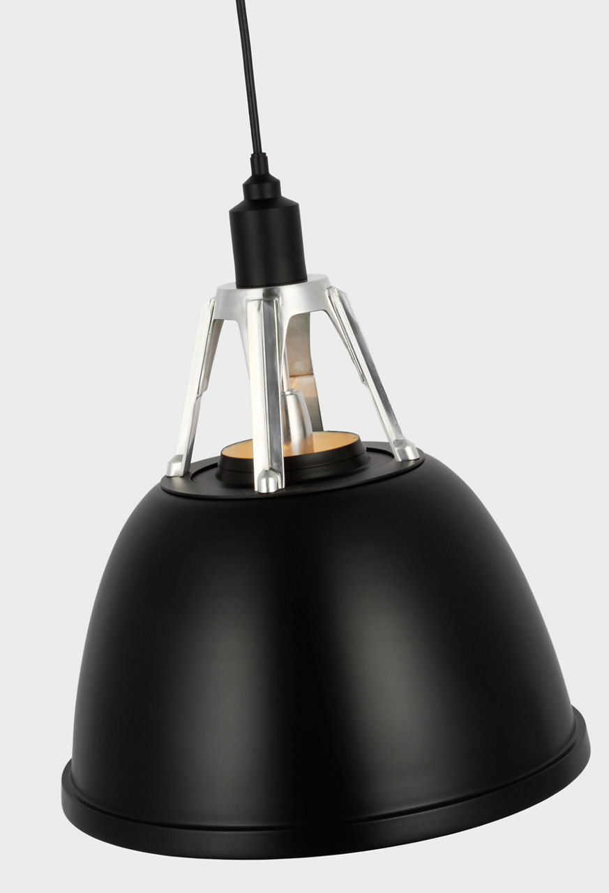 Gunner 18" Pendant | Black and Polished Aluminum