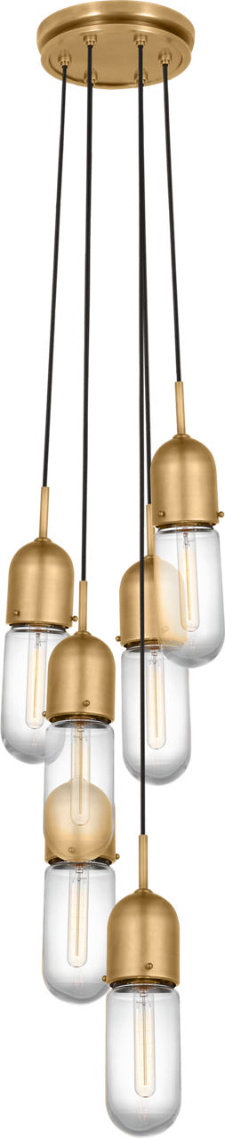Junio 8-Light Pendant | Hand-Rubbed Antique Brass | Clear Glass