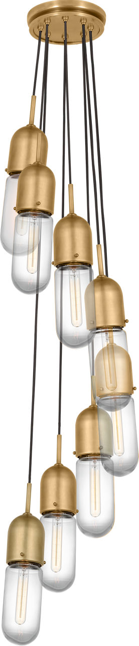 Junio 6-Light Pendant | Hand-Rubbed Antique Brass | Clear Glass