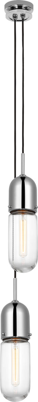 Junio 2-Light Pendant | Polished Nickel | Clear Glass