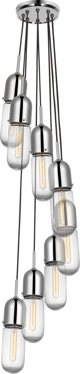 Junio 8-Light Pendant | Polished Nickel | Clear Glass