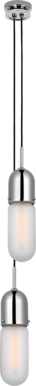 Junio 2-Light Pendant | Polished Nickel | Frosted Glass
