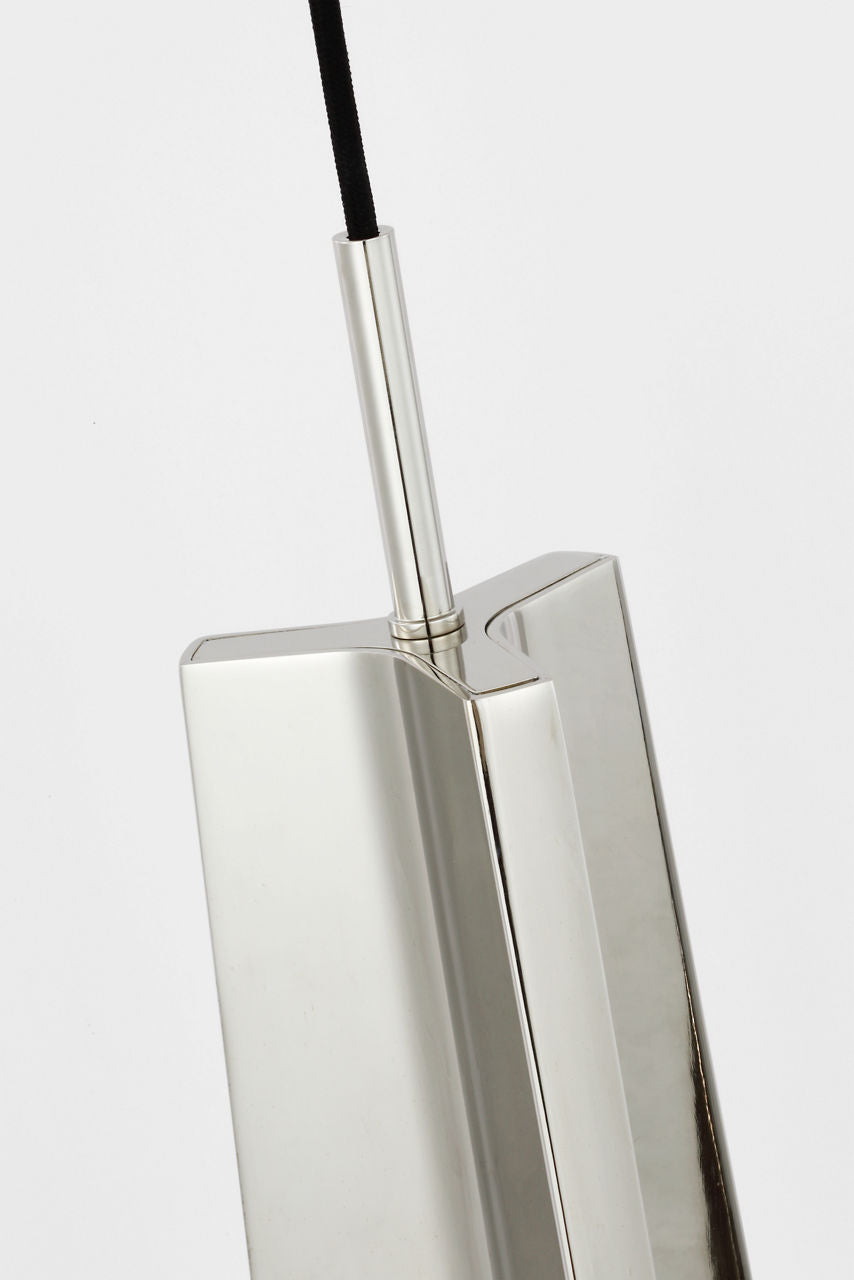 Matcha Single Light Pendant | Polished Nickel | Clear Glass