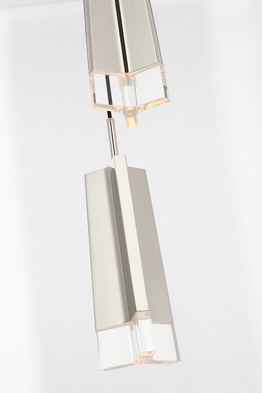 Matcha 2 Light Pendant | Polished Nickel | Clear Glass