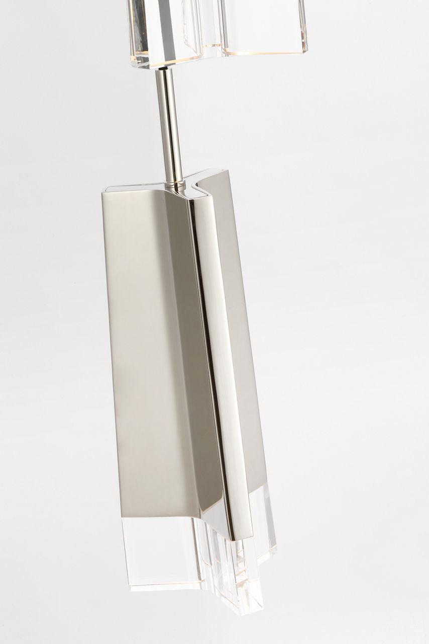 Matcha 2 Light Pendant | Polished Nickel | Clear Glass