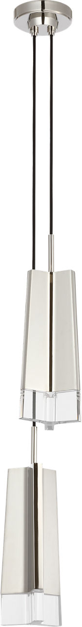 Matcha 2 Light Pendant | Polished Nickel | Clear Glass